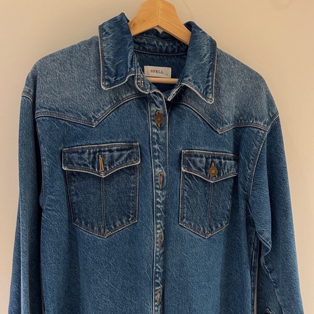 Spell Classic Blue Denim Shirt Jacket - Picture 3 of 5